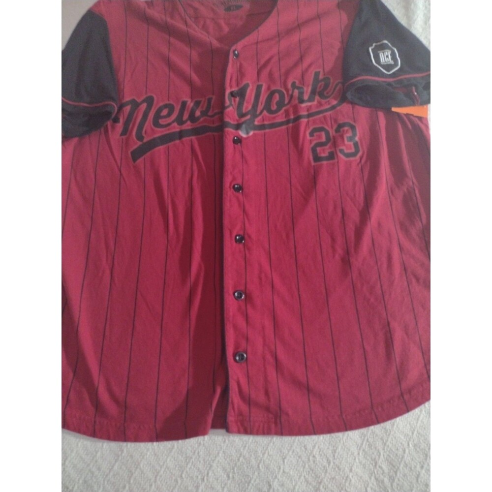 New York Baseball Jersey Bushwick Brand Extra Large Red And Black